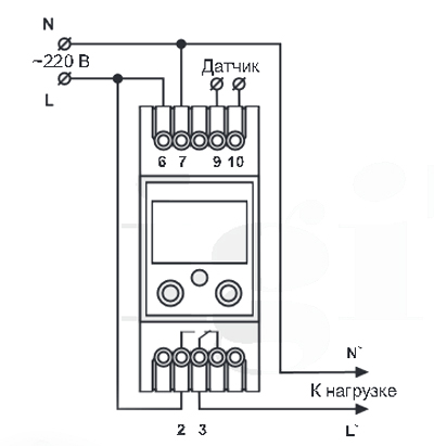 Схема подключения терморегулятора DigiTOP ТК-3