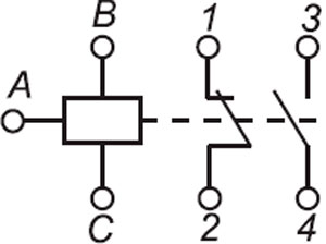 Рис.1. Схема подключения реле ЕЛ-13