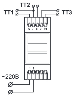 Схема подключения трехфазного амперметра АМ-3