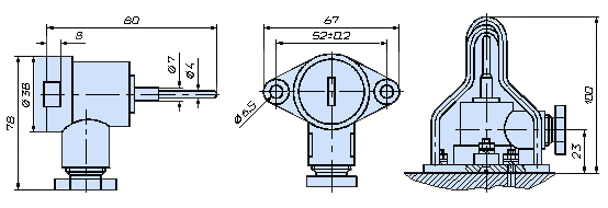 Схема габаритных размеров ТСП-8045Р, ТСМ-8045Р